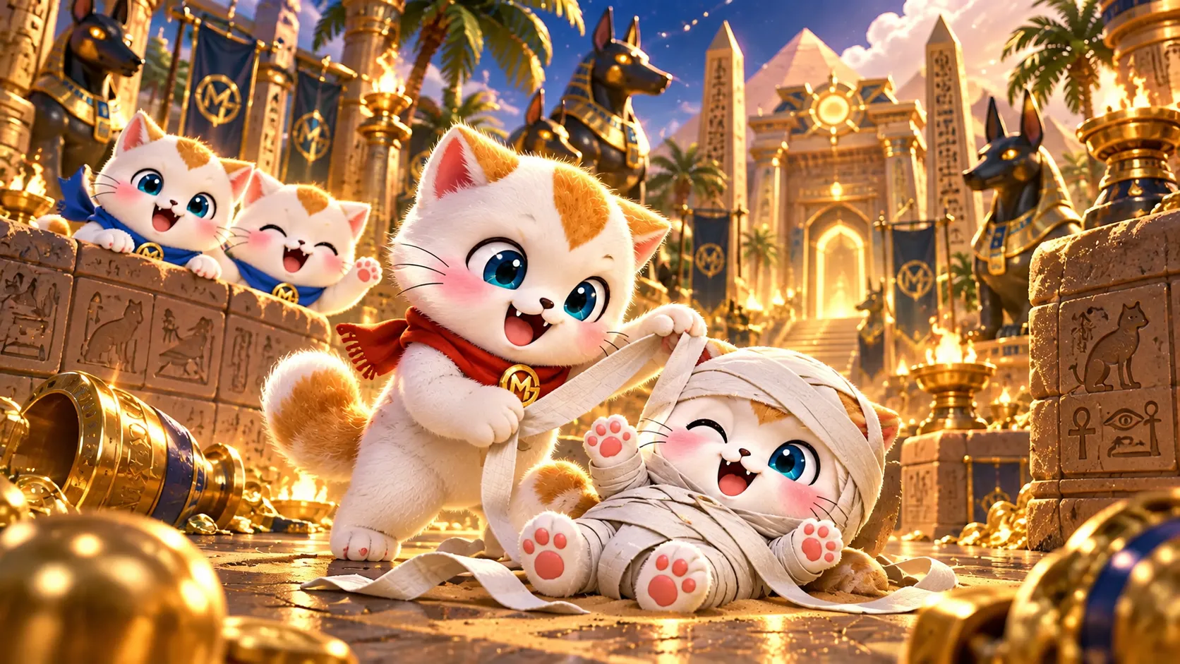 ภาพมาสคอตแมว OMG ประกอบเรื่อง Mummy Return — ช่วยเพื่อนกลับสู่สนาม
